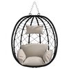 vidaXL Hanging Egg Chair Folding Taupe 91.5 x 60 x 110 cm Poly Rattan