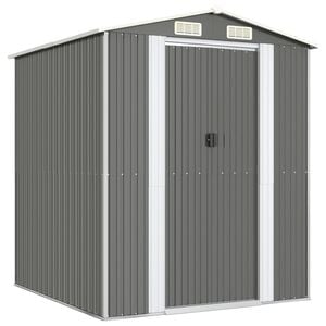 vidaXL Garden Shed Light Grey 192x191x223 cm Galvanised Steel