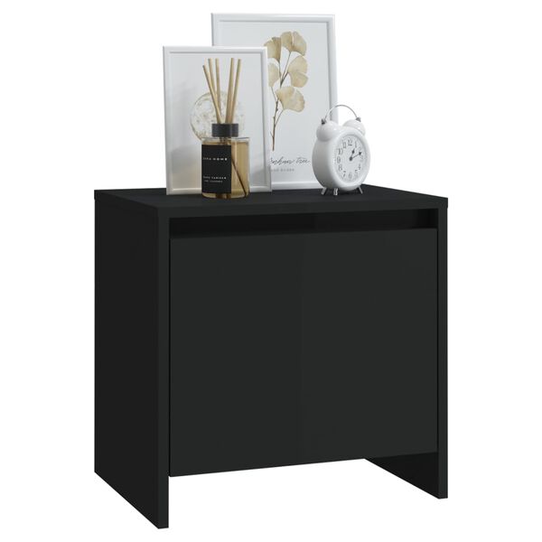 vidaXL Bedside Cabinets 2 pcs Black 45x34x44.5 cm Engineered Wood