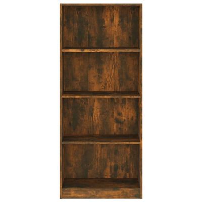 vidaXL 4-Tier Book Cabinet Smoked Oak 60x24x142 cm Engineered Wood