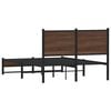 vidaXL Metal Bed Frame without Mattress Brown Oak 120x200 cm