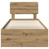 vidaXL Bed Frame Artisian Oak 75 x 190 cm Solid Pine Wood