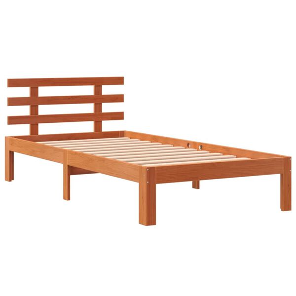vidaXL Bed Frame without Mattress Wax Brown 100x200 cm Solid Wood Pine