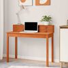 vidaXL Desk with Drawer Wax Brown 110 x 50 x 93 cm Soild Pine Wood