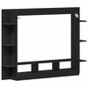 vidaXL TV Cabinet Black oak 152 x 22 x 113 cm Engineered wood