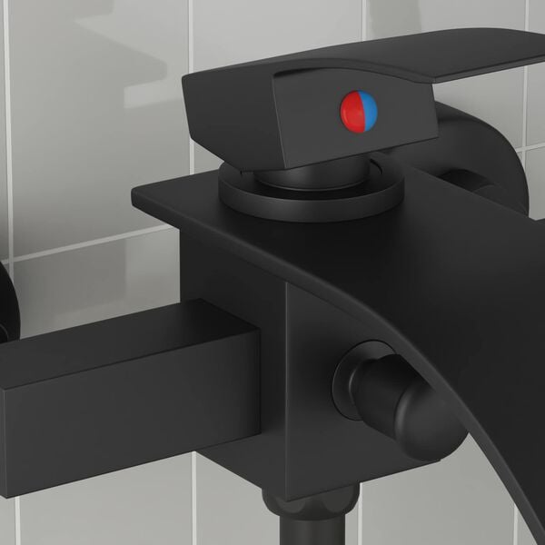 vidaXL Shower Mixer Tap Black G 1 / 2 inches