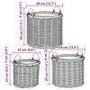 vidaXL Planter Basket with Storage 3 pcs Kubu Grey Kubu Rattan