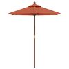 vidaXL Garden Parasol with Wooden Pole Terracotta 196x231 cm