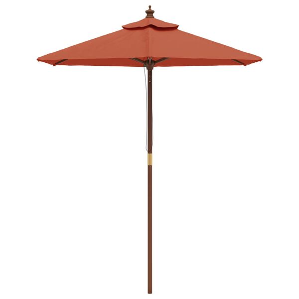 vidaXL Garden Parasol with Wooden Pole Terracotta 196x231 cm