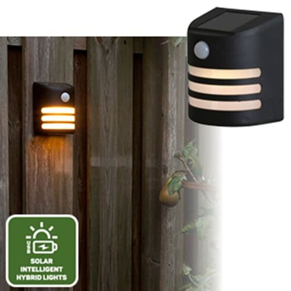 Luxform Intelligent Solar LED Garden Light Hybrid Wisconsin PIR with Motion Sensor&nbsp; Black