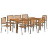 vidaXL Garden Dining Set 9 pcs Grey Poly rattan