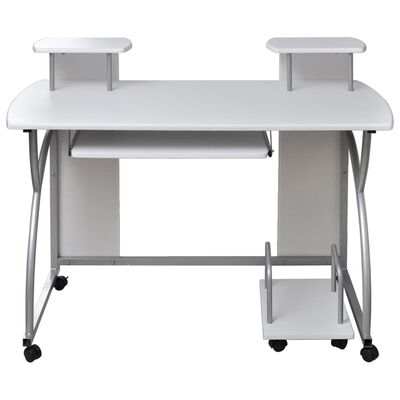 vidaXL Computer Desk White 110x52x88.5 cm Engineered Wood