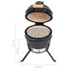 vidaXL 2-in-1 Kamado Barbecue Grill Smoker Ceramic 56 cm Black