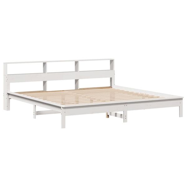 vidaXL Bed Frame without Mattress White 180x200 cm Super King Solid Wood Pine