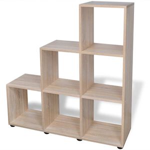 vidaXL Display Shelf | Oak | Melamine faced Engineered wood | Medium | Bookshelf