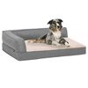 vidaXL Ergonomic Dog Bed Mattress 90x64 cm Linen Look Fleece Grey