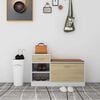vidaXL Shoe Bench White and Sonoma Oak 94.5x31x57 cm Engineered Wood