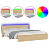 vidaXL Bed Frame with LED without Mattress Sonoma Oak 200x200 cm
