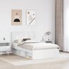 vidaXL Bed Frame with Headboard White 135 x 190 cm Solid Pine Wood
