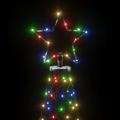 vidaXL Christmas Tree with Metal Post 1400 LEDs Colourful 5 m