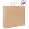 vidaXL Paper Bags 50 pcs with Handles Brown 54x15x49 cm