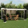 vidaXL Gazebo with Mesh Walls Cream 4x3 m Steel