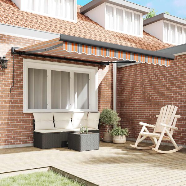 vidaXL Retractable Awning Multicolour 350 x 250 cm Fabric and Metal
