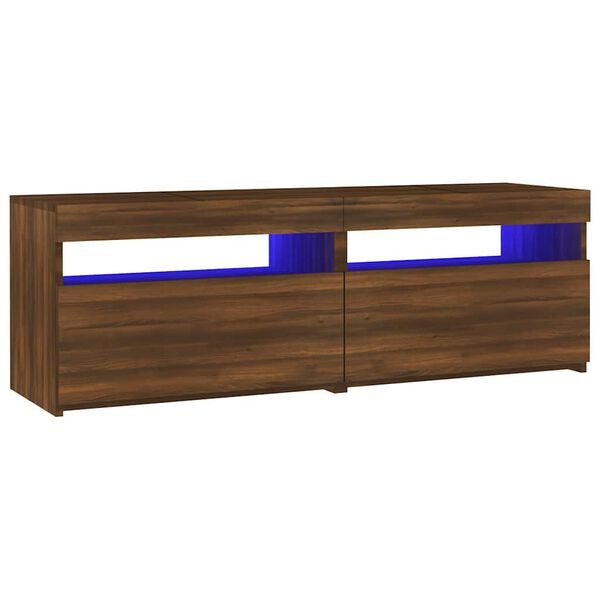 vidaXL TV Cabinet with LED Lights Brown Oak 120x35x40 cm