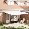 vidaXL Retractable Awning with Manual White 450 x 300 cm Fabric