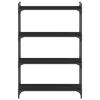 vidaXL Bookcase 4-Tier Black 80x30x120 cm Engineered Wood