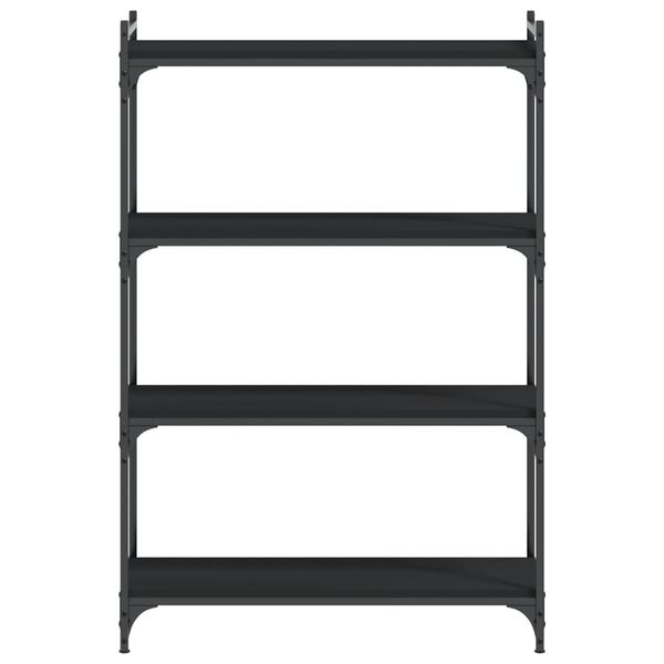 vidaXL Bookcase 4-Tier Black 80x30x120 cm Engineered Wood