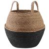 vidaXL Plant Pot with Handles Black &Oslash; 32 x 32 cm 100% Seagrass