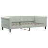 vidaXL Daybed with Mattress Blue Light Grey 90x190 cm Velvet