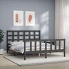 vidaXL Bed Frame without Mattress Grey King Size Solid Wood Pine
