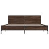 vidaXL Bed Frame without Mattress Brown Oak 180x200 cm Super King