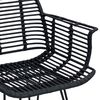 vidaXL Dining Chair 2 pcs Black 44 x 44 x 74 cm Rattan and Iron