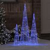 vidaXL Christmas Tree with 90 LEDs 3 pcs Blue 20 x 20 x 80 cm Acrylic