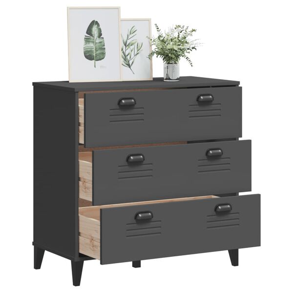 vidaXL Drawer Cabinet VIKEN Anthracite Grey Engineered Wood