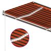 vidaXL Manual Retractable Awning with LED 4.5x3.5 m Orange and Brown