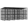 vidaXL Outdoor Dog Kennel with Roof Steel 9.22 m&sup2;