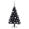 vidaXL Artificial Pre-lit Christmas Tree Black 120 cm PVC