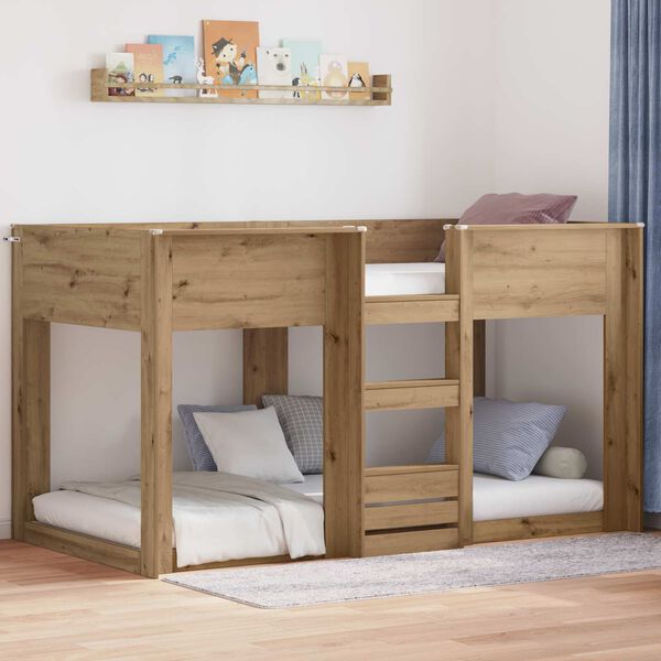 vidaXL Bunk Bed for Kids Artisan Oak 80 x 200 cm Engineered Wood
