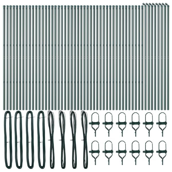 vidaXL Fence Post 52 pcs Green 3.2 x 3.2 x 150 cm