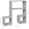 vidaXL Wall Shelf 2 pcs Concrete Grey 50x15x50 cm Engineered Wood