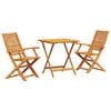 vidaXL Folding Bistro Set Folding 3 pcs Brown Solid Acacia Wood