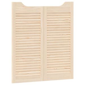 vidaXL Swing Doors 2 pcs Natural Solid Pine Wood