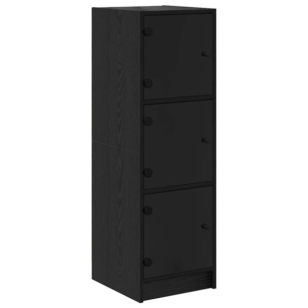 vidaXL Highboard Black Oak 35 x 37 x 109 cm Engineered Wood