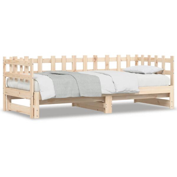 vidaXL Pull-out Day Bed without Mattress 2x(90x200) cm Solid Wood