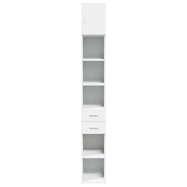 vidaXL Slim Storage Cabinet White 30x42.5x225 cm Engineered Wood