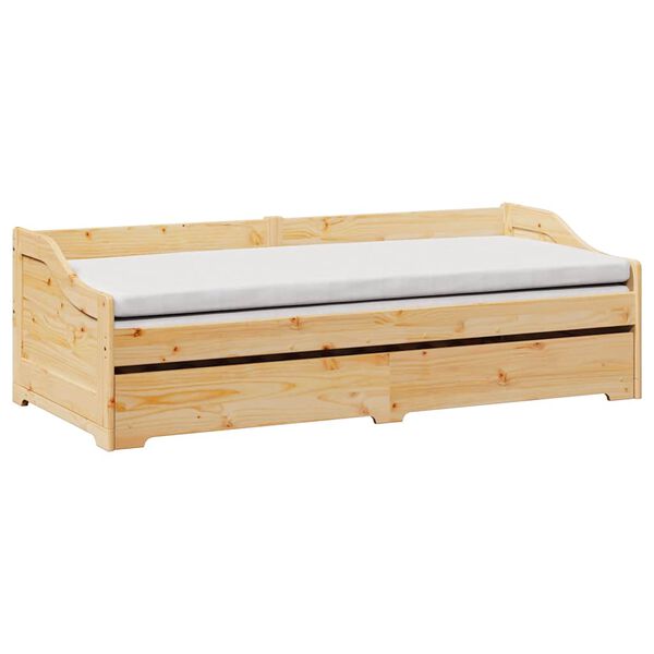vidaXL Daybed with Trundle without Mattress IRUN 90x200 cm